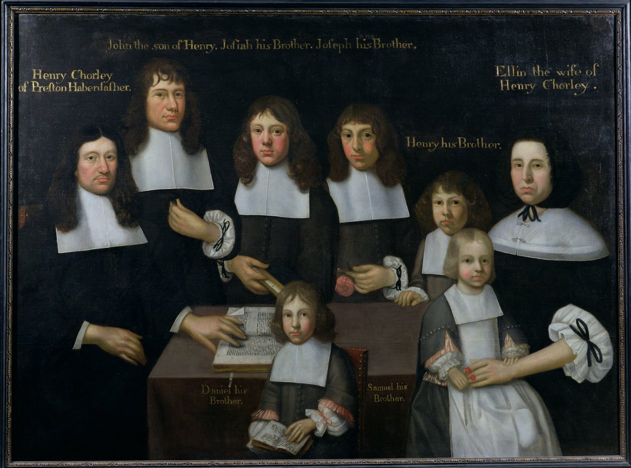 La famiglia di Henry Chorley, merciaio di Preston, c.1680 da English School