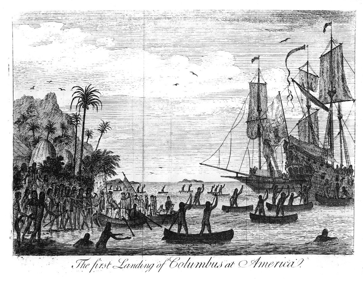 Il primo sbarco di Colombo in America da English School