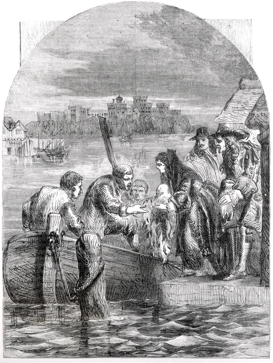 La fuga della regina di Giacomo II, dicembre 1688 da English School