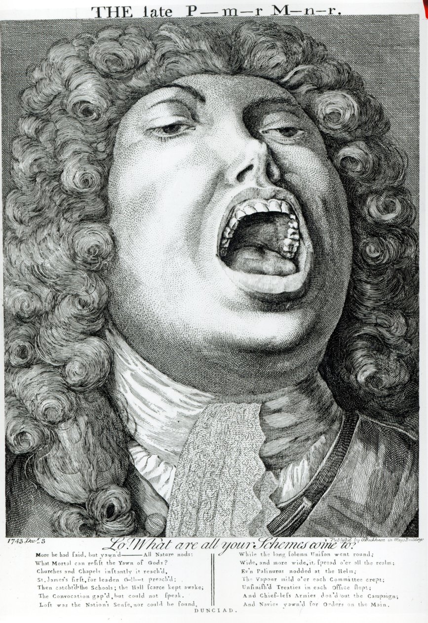Il defunto Primo Ministro, pubblicato da G. Bickham, Mays Buildings, Covent Garden, 1743 da English School