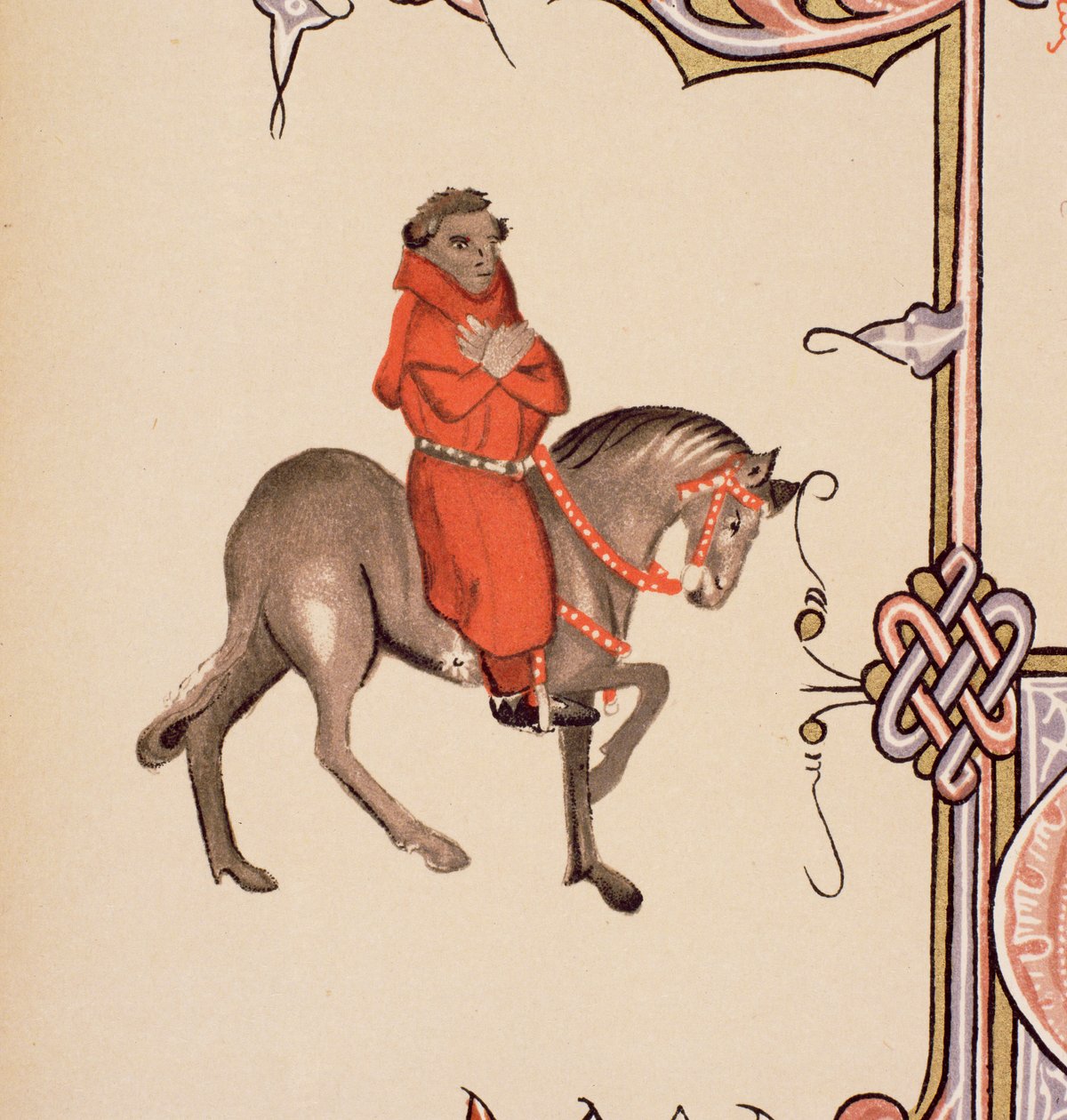 Il Parroco, (dettaglio) da I Racconti di Canterbury, di Geoffrey Chaucer (c.1342-1400) Manoscritto Ellesmere, edizione facsimile, 1911 da English School