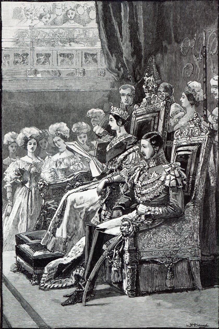 La Regina apre il Parlamento nel 1846 da English School