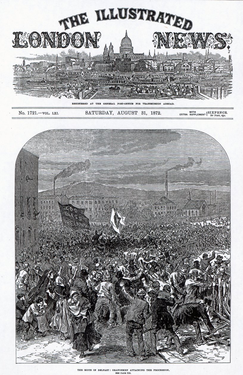 I disordini a Belfast: Orangemen attaccano la processione, copertina di 
