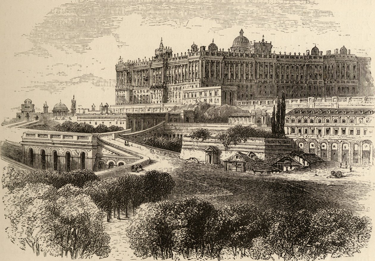 Il Palazzo Reale, Madrid, illustrazione da 