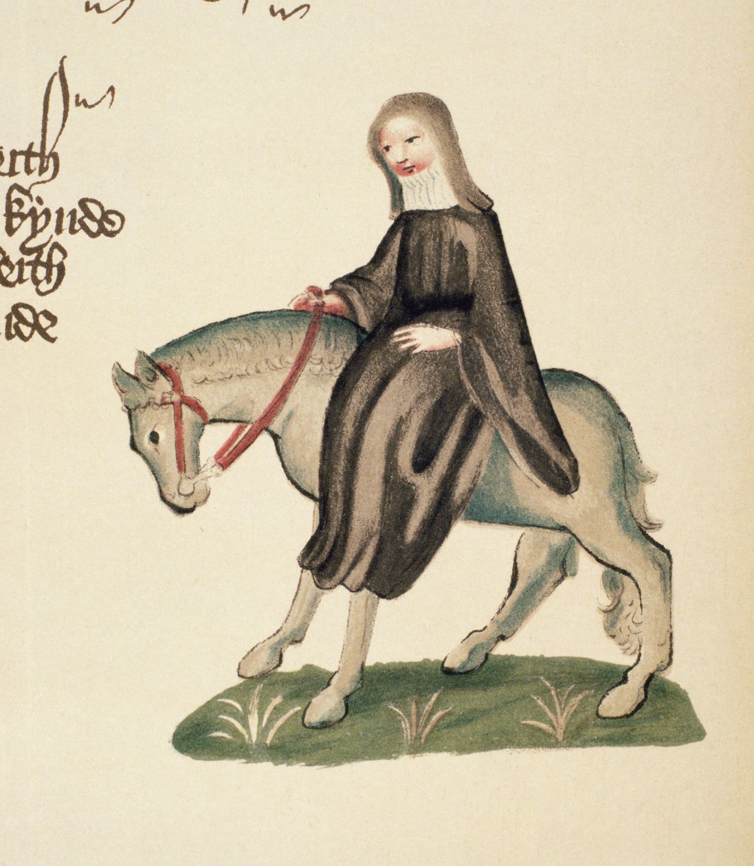 La Seconda Suora, (dettaglio) da I Racconti di Canterbury, di Geoffrey Chaucer (c.1342-1400) Manoscritto Ellesmere, edizione facsimile, 1911 da English School