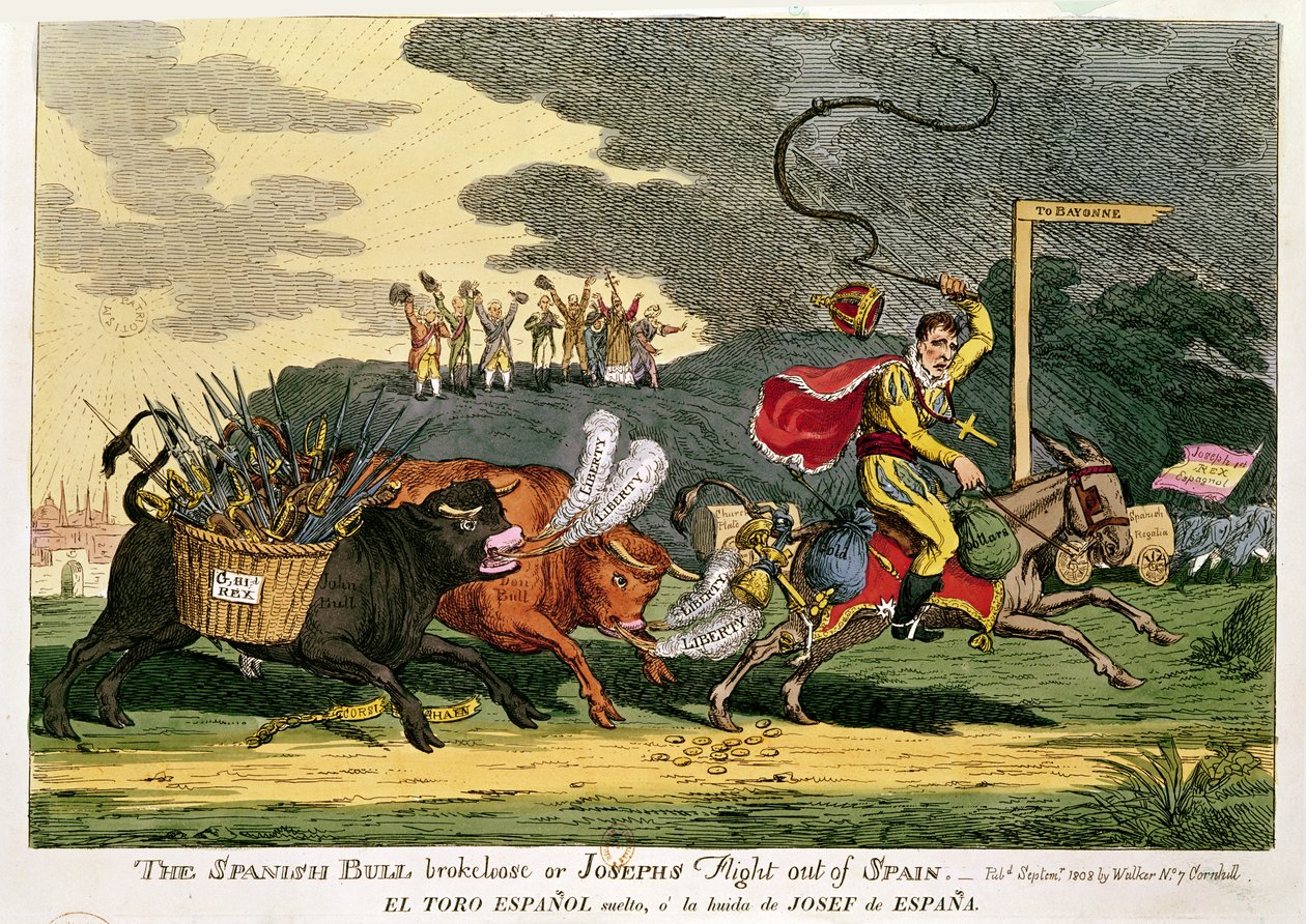 Il toro spagnolo si è liberato o, la fuga di Giuseppe dalla Spagna, settembre 1808 da English School