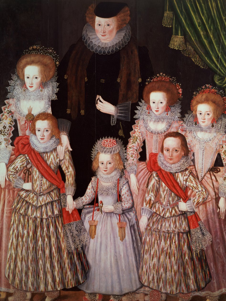 Il Gruppo Tasburgh: Lettice Cressy, Lady Tasburgh di Bodney, Norfolk e i suoi Figli, c.1605 da English School