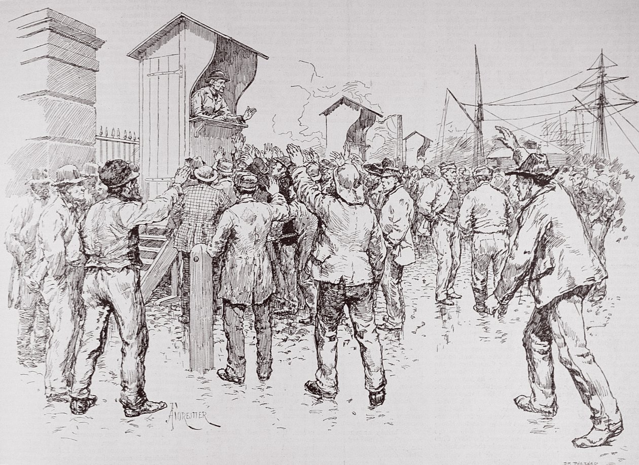 I disoccupati di Londra: ingaggio di lavoratori portuali ai West India Docks, da 