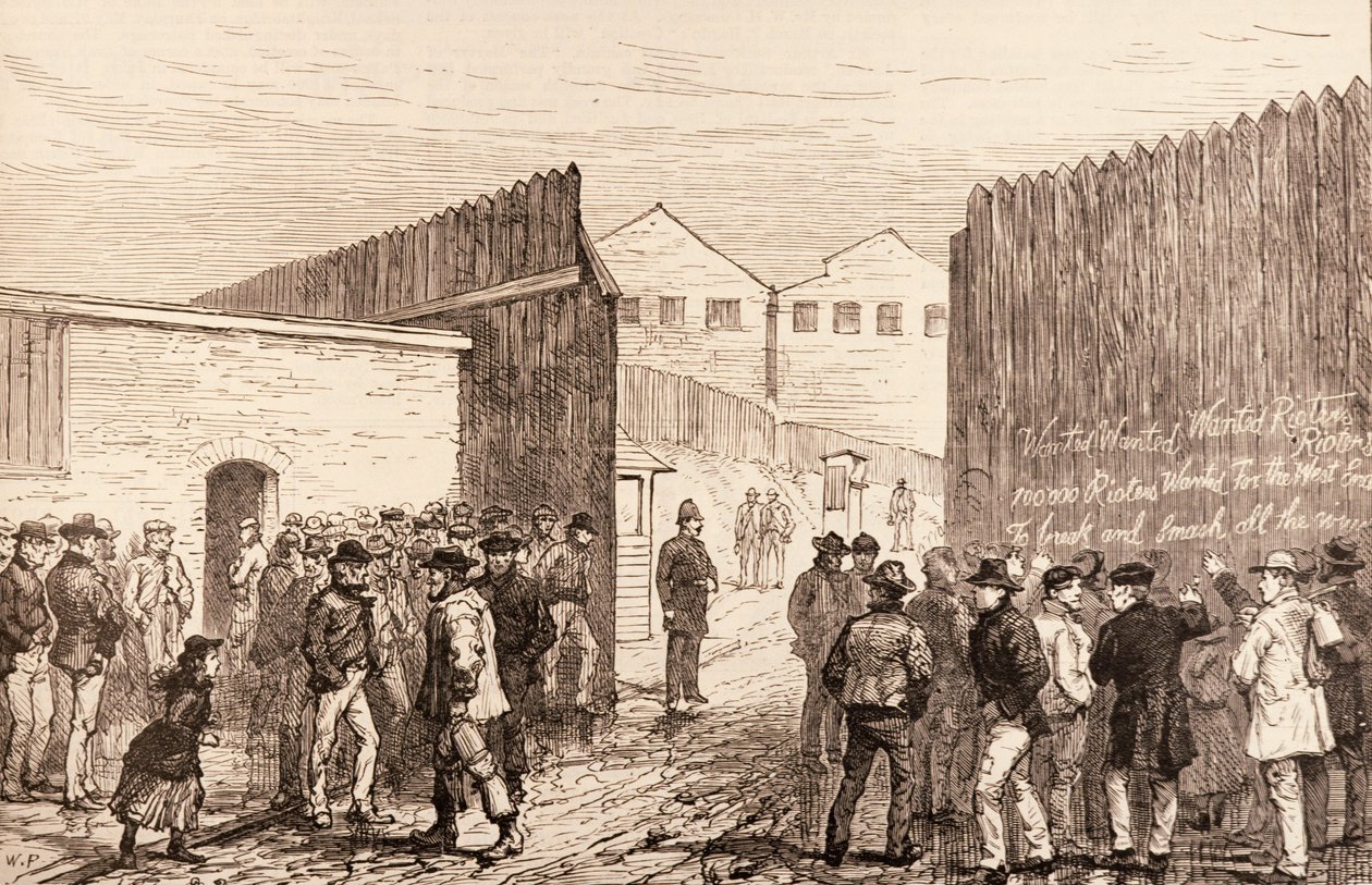 I disoccupati di Londra: Iscrizione sui cancelli, West India Docks, da 