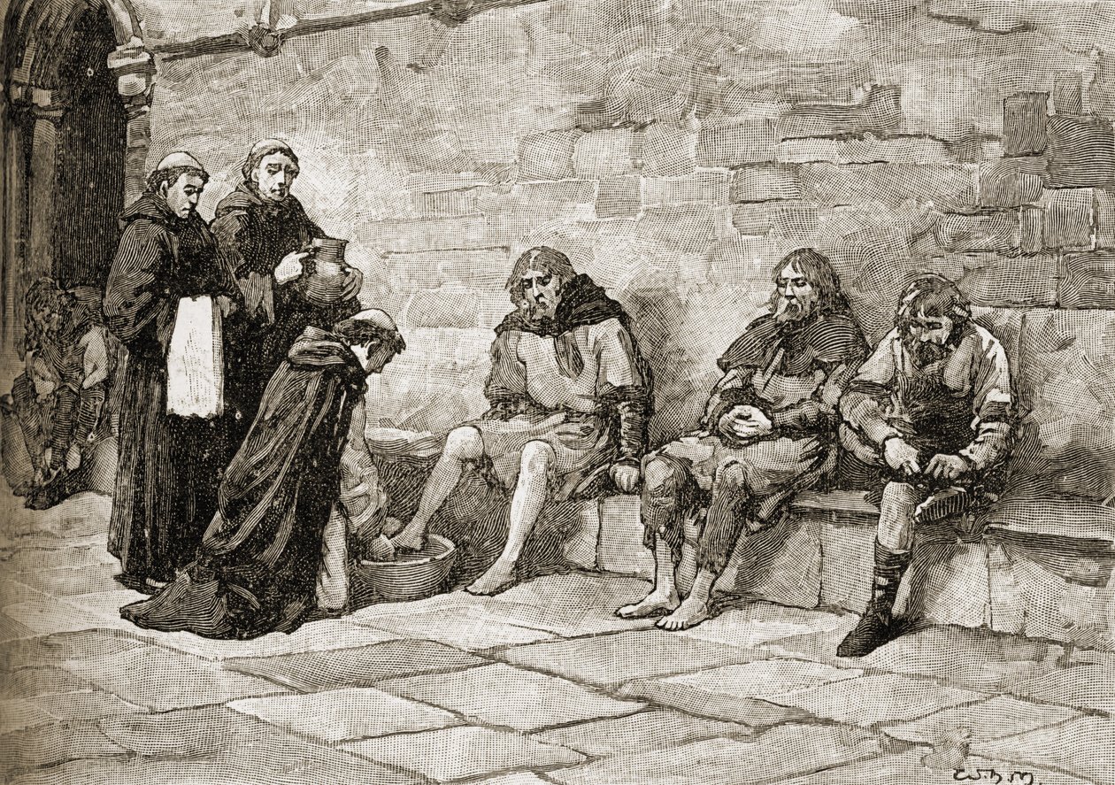 Thomas Becket lava i piedi ai mendicanti da English School