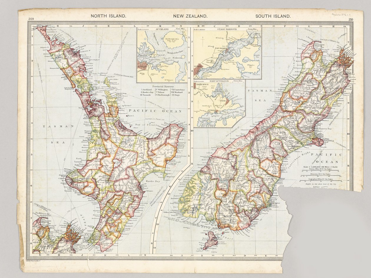 Due mappe di Taranaki, Nuova Zelanda da English School