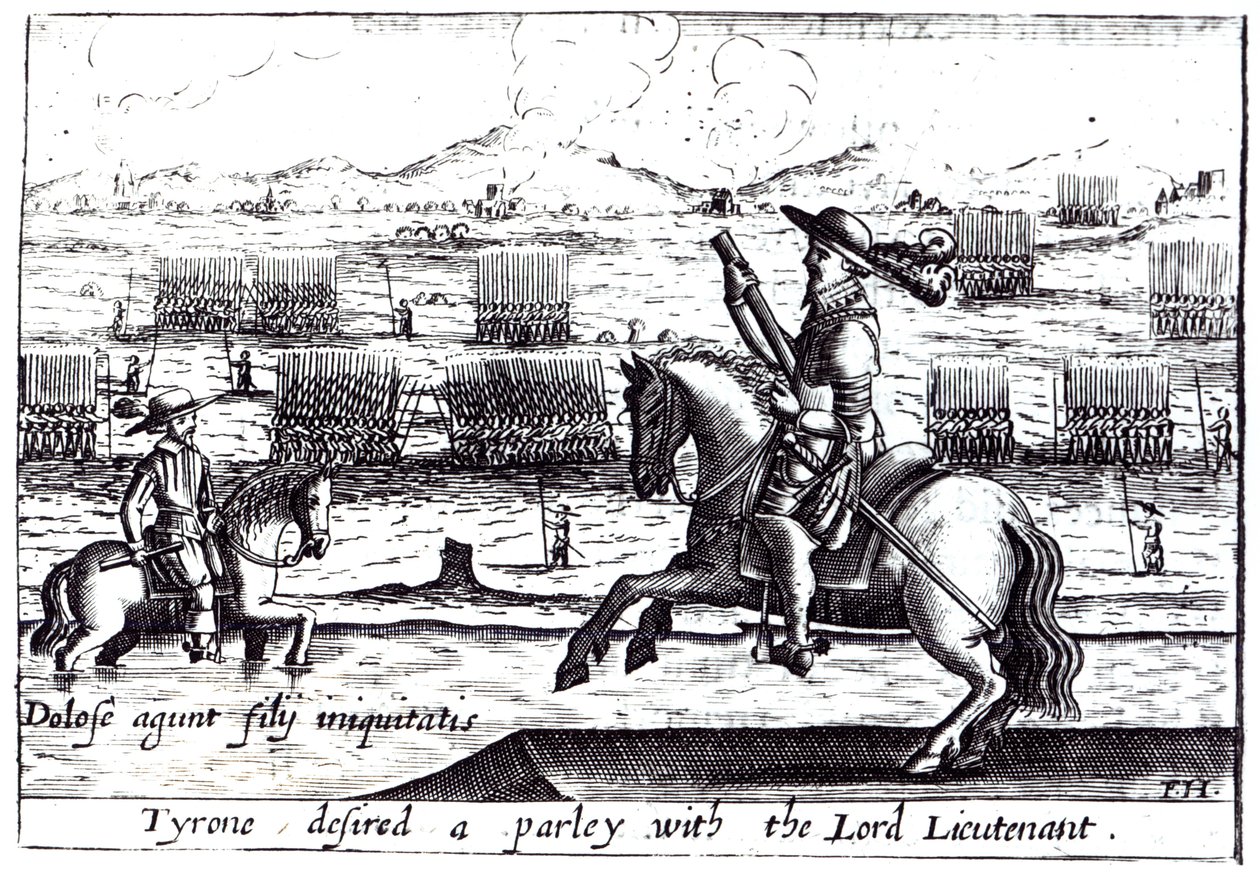 Tyrone desiderava un colloquio con il Lord Luogotenente a Kinsale, 1601 da English School