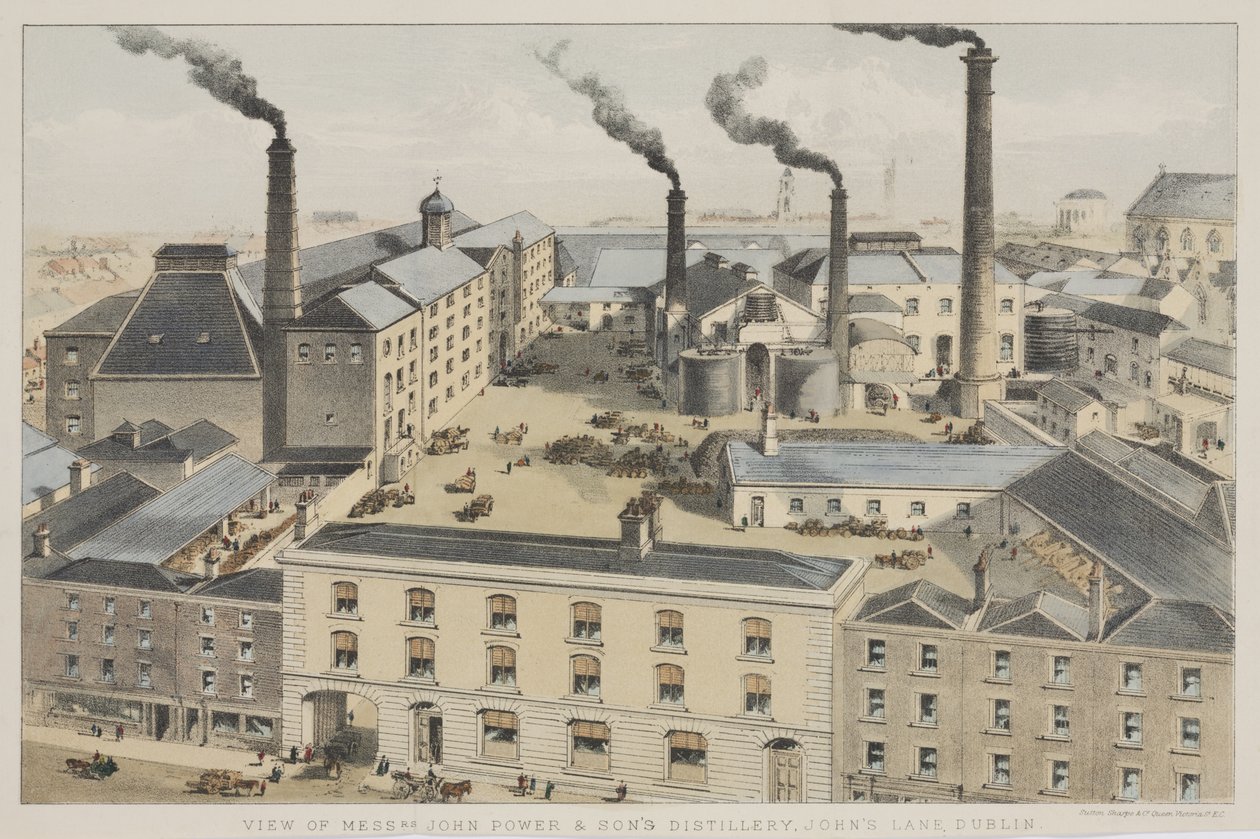 Veduta della distilleria di John Power & Sons, Johns Lane, Dublino da English School