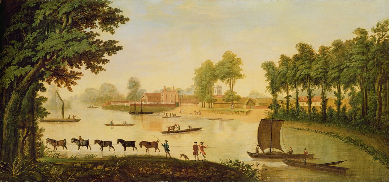 Veduta di Shepperton sul Tamigi, dopo il 1752 da English School