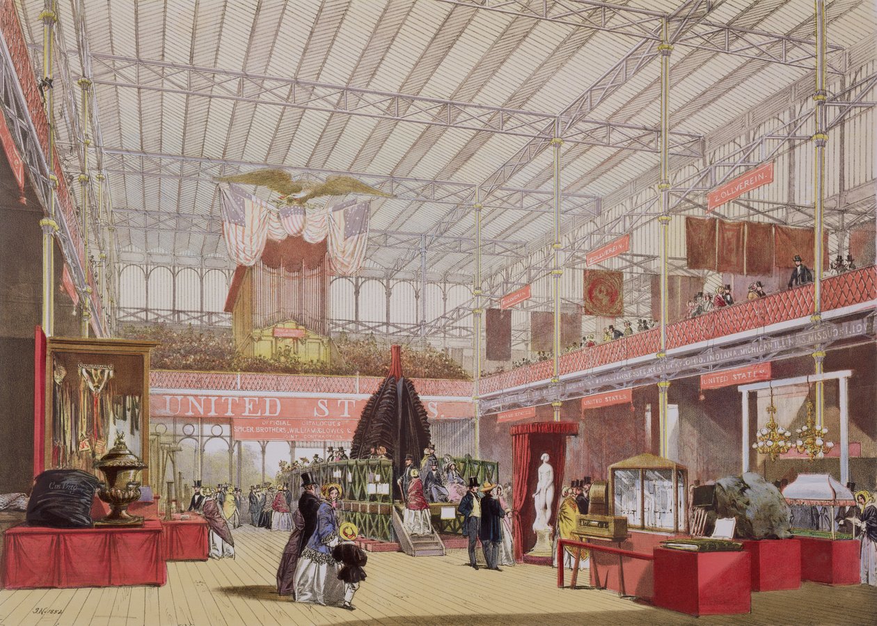Veduta della sezione degli Stati Uniti della Grande Esposizione del 1851, da 