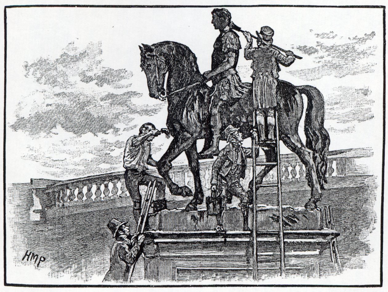 Statua di Guglielmo III dipinta di nero, Dublino, 1821 da English School