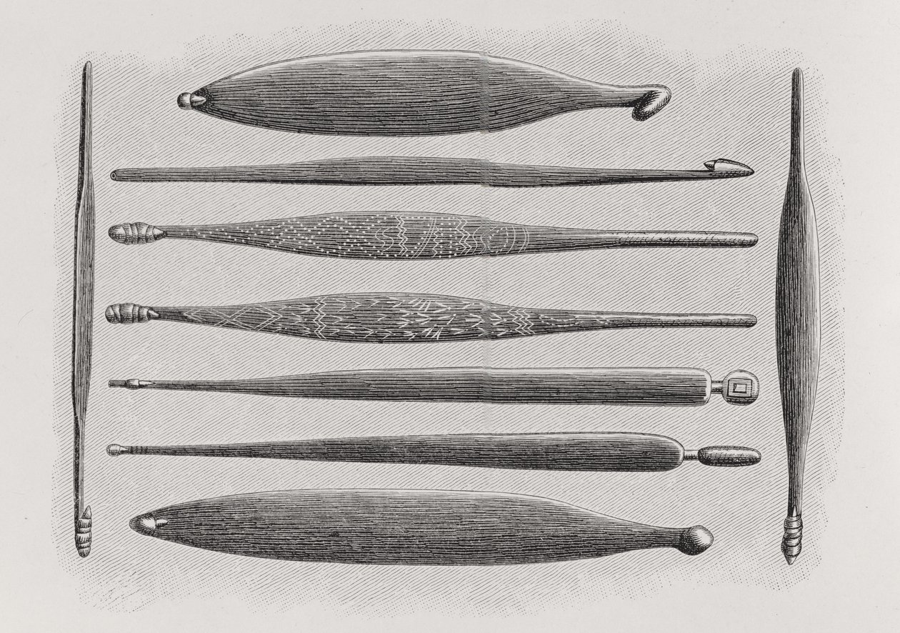Wommeras o bastoni da lancio degli australiani, da La Storia dell