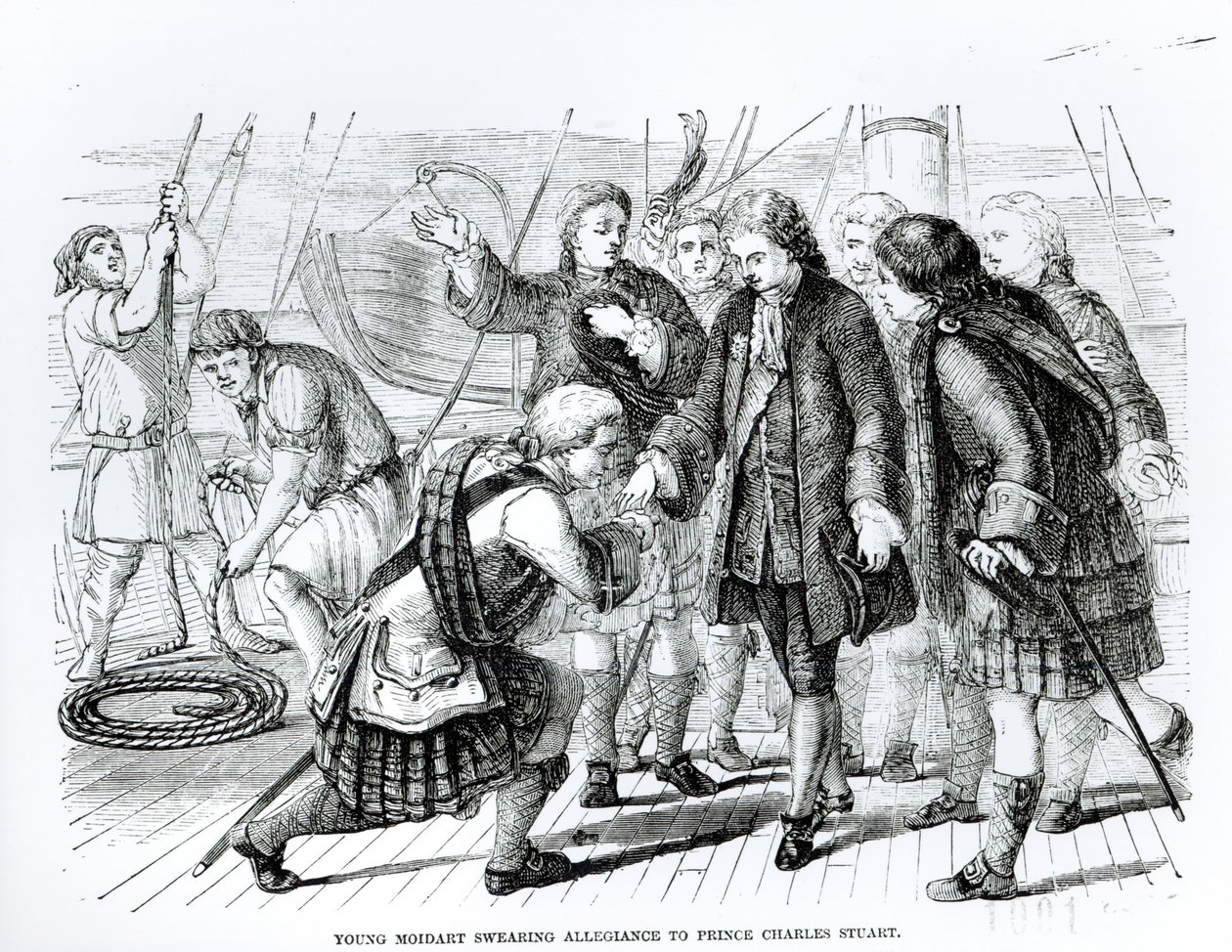 Giovane Moidart che Giura Fedeltà al Principe Carlo Edoardo Stuart (1720-88) da English School
