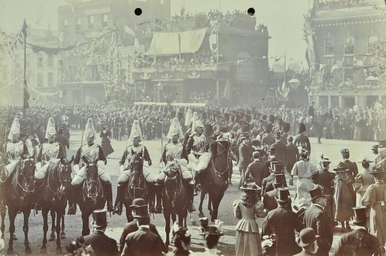 Tunnel di Blackwall: cerimonia di apertura con il Principe di Galles, futuro Re Edoardo VII, e la Principessa Alessandra, 1897 da English Photographer
