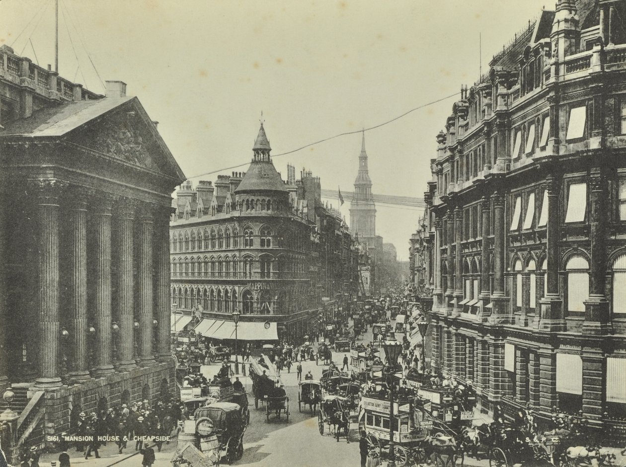Cheapside, da Mansion House, Città di Londra, 1885 da English Photographer