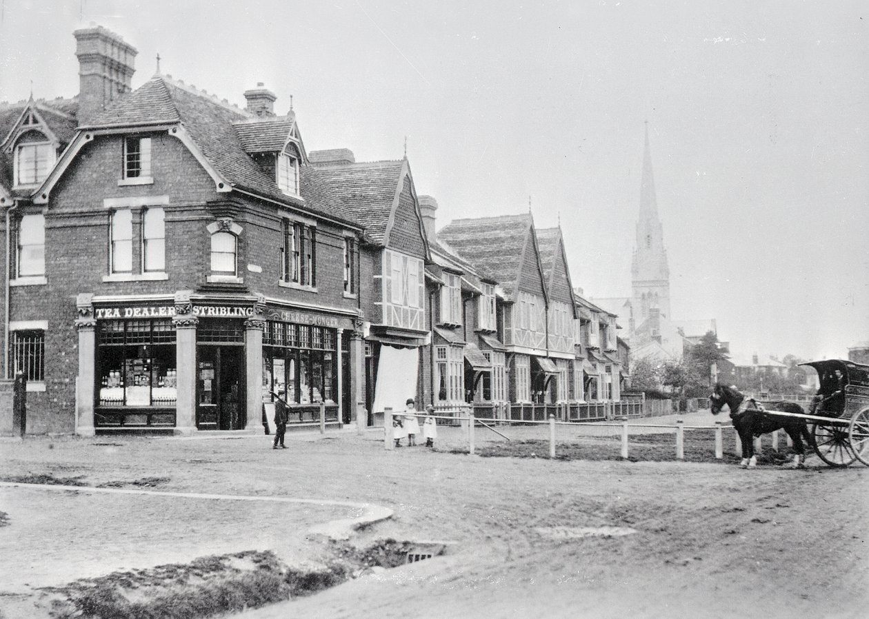 Angolo di Chase Side e Chase Green Avenue, c.1890 (foto in b/n) da English Photographer