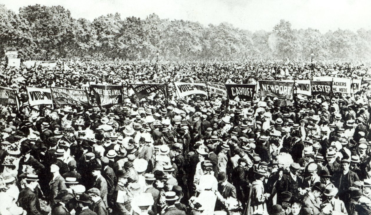 Grande dimostrazione per il voto alle donne a Hyde Park, 21 giugno 1908 da English Photographer