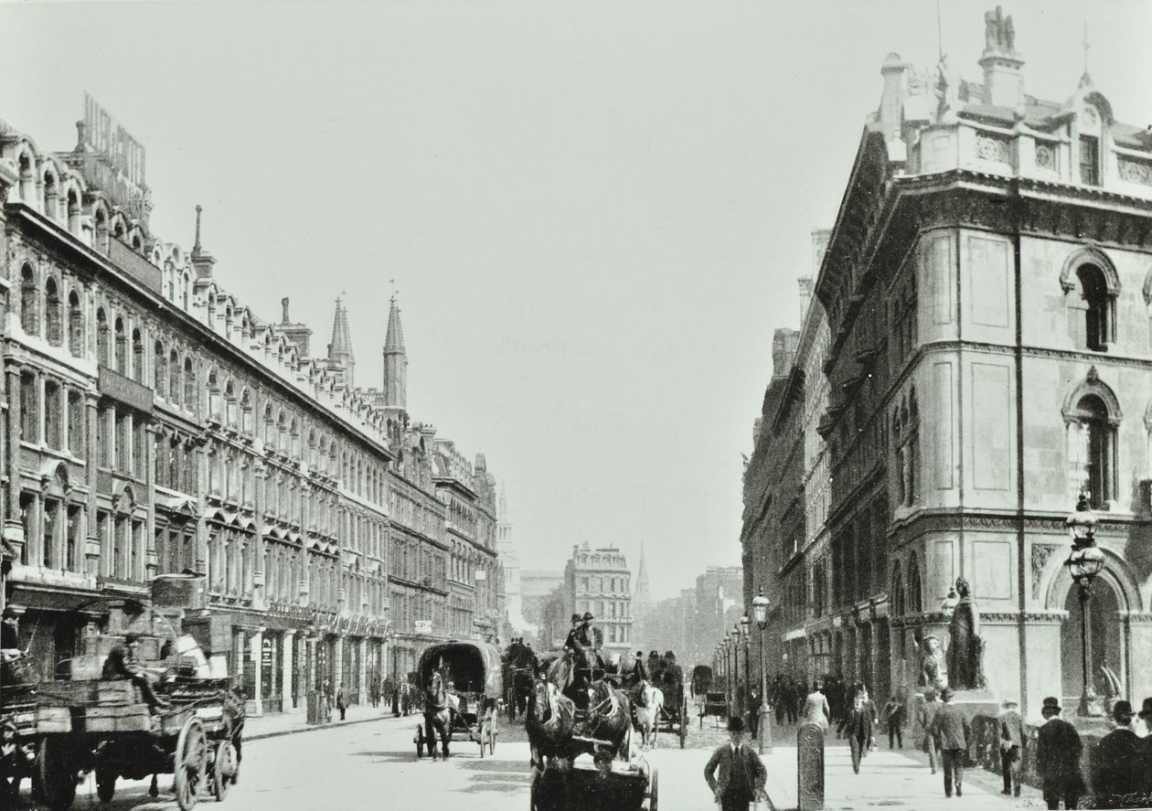 Holborn Viaduct, guardando a est, Città di Londra, 1875 da English Photographer