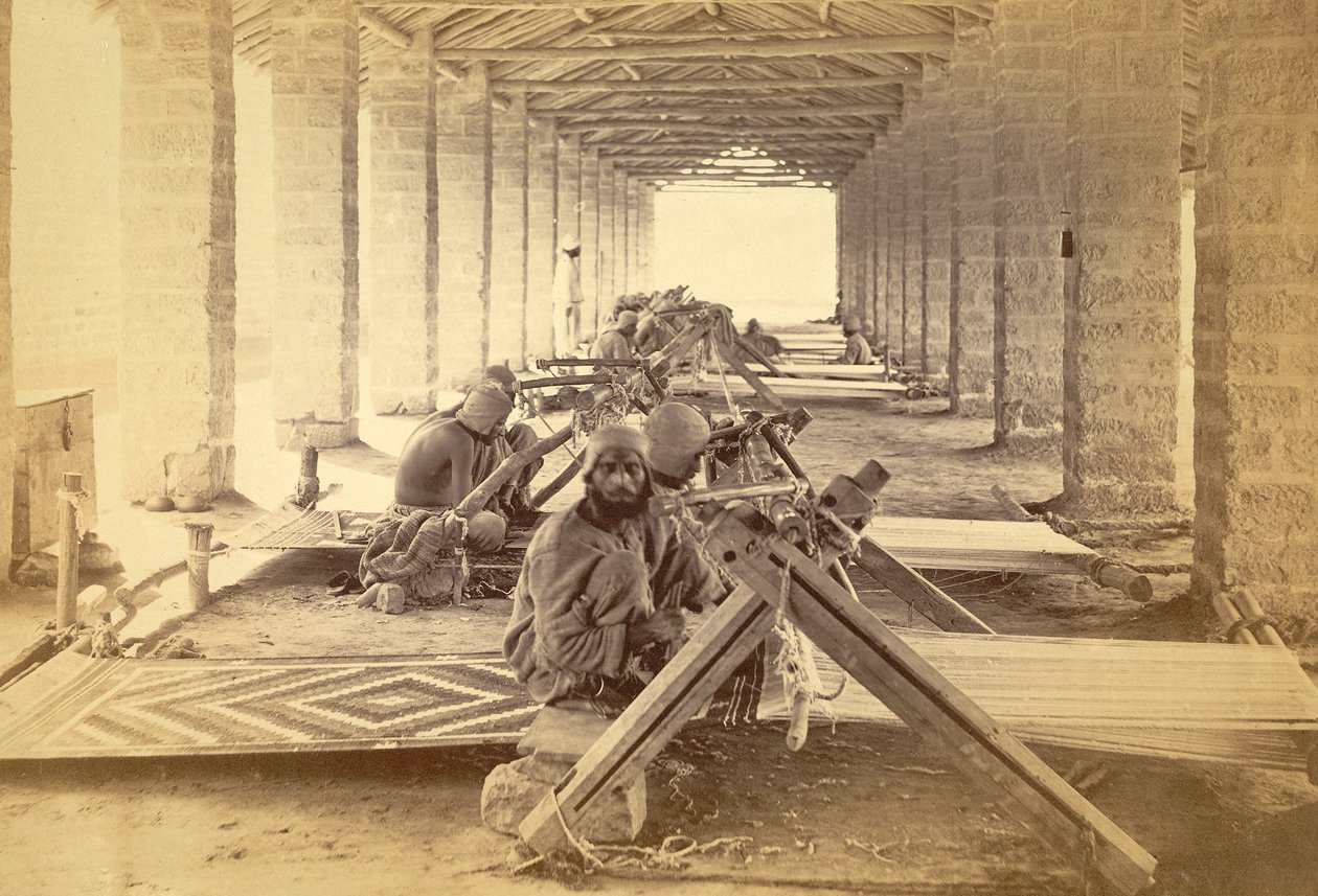 Tessitori di carceri di Karachi. 1873 (stampa fotografica) da English Photographer