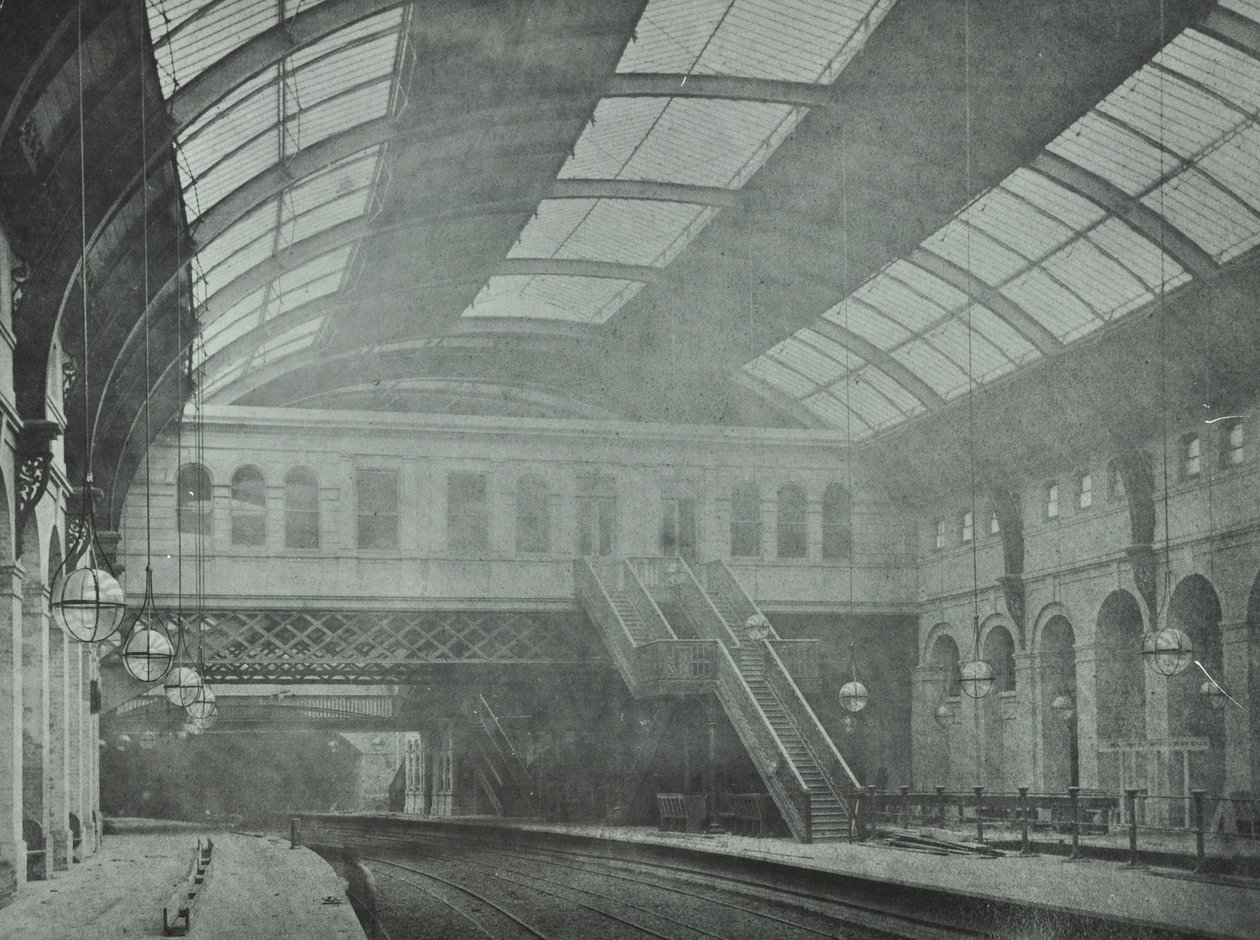 Kings Cross Station: vista delle piattaforme, 1862 da English Photographer