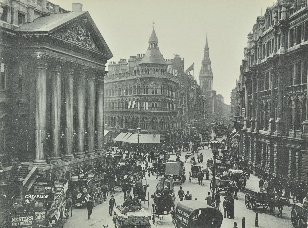 Mappin e Webb, Cheapside, da Mansion House guardando a ovest, Città di Londra, 1895 da English Photographer