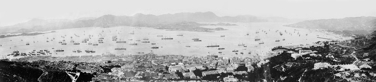 Panorama del porto di Hong Kong, c. 1878 da English Photographer