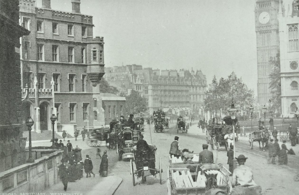 Parliament Square, Westminster LB: Broad Sanctuary vista verso Parliament Square, 1896 da English Photographer