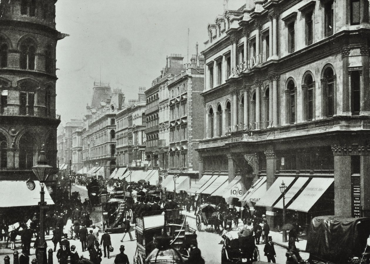 Poultry, guardando a ovest verso Cheapside, Città di Londra, 1890 da English Photographer