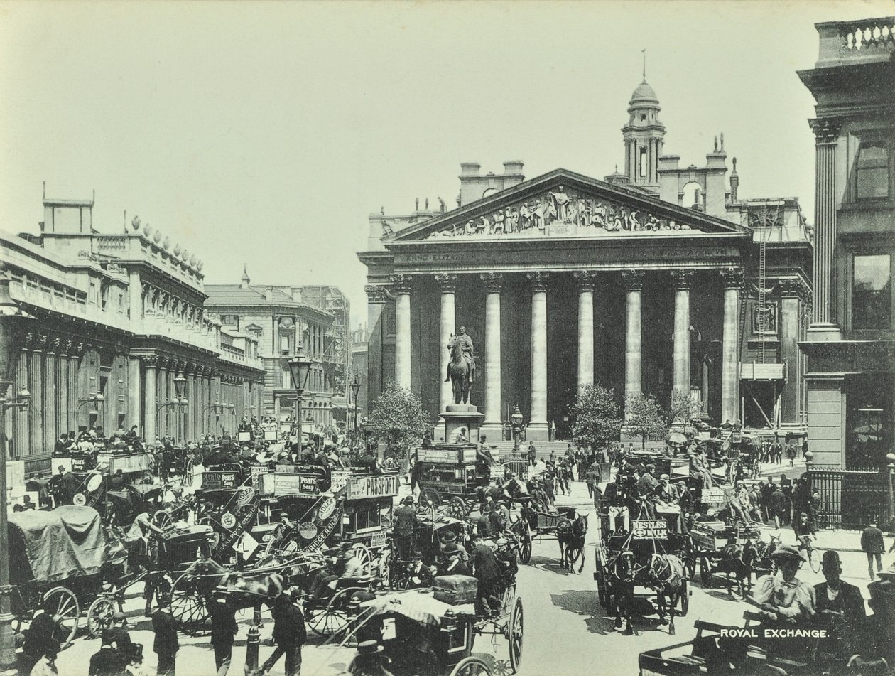 Royal Exchange, Threadneedle Street, Città di Londra, 1890 da English Photographer