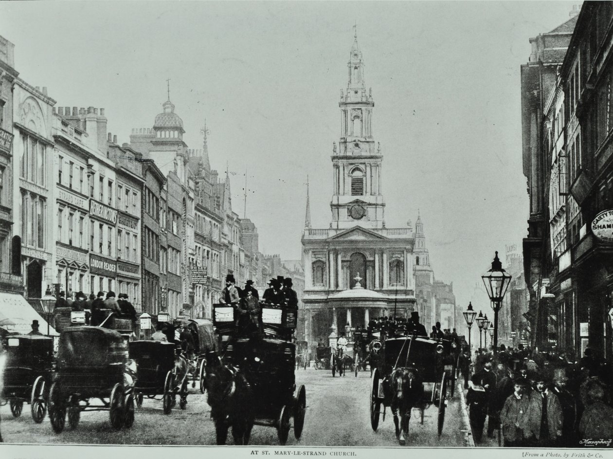 Saint Mary-le-Strand: vista est verso Saint Mary-le-Strand, 1895 da English Photographer