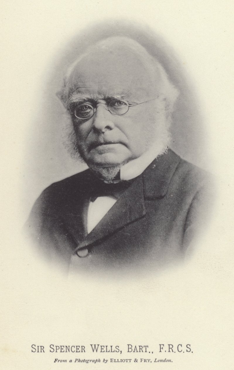 Sir Spencer Wells, baronetto, FRCS (foto b/n) da English Photographer