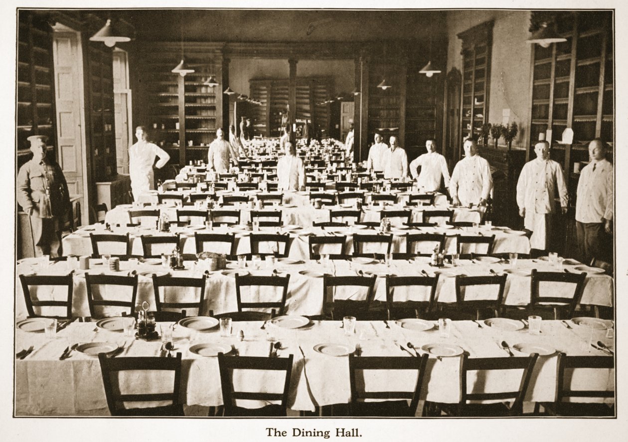 La Sala da Pranzo, Donington Hall, illustrazione da Prigionieri tedeschi in Gran Bretagna da English Photographer