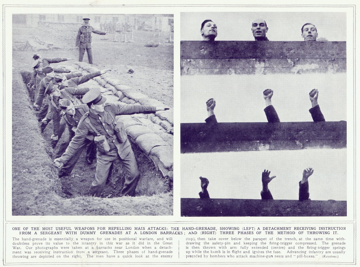 La granata a mano, da The Illustrated War News, pubblicato il 22 novembre 1939 da English Photographer
