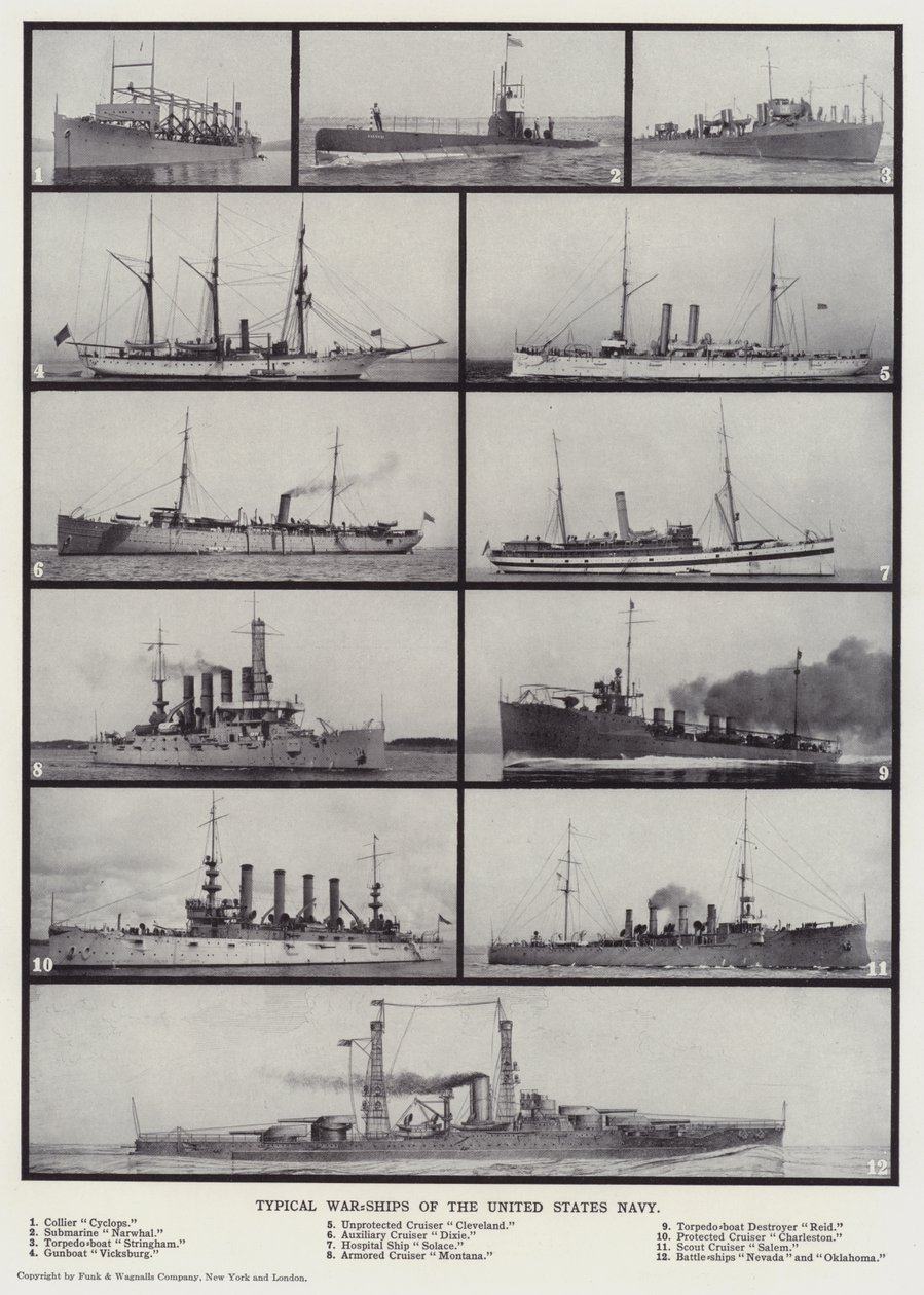 Tipiche navi da guerra della Marina degli Stati Uniti (foto b/n) da English Photographer