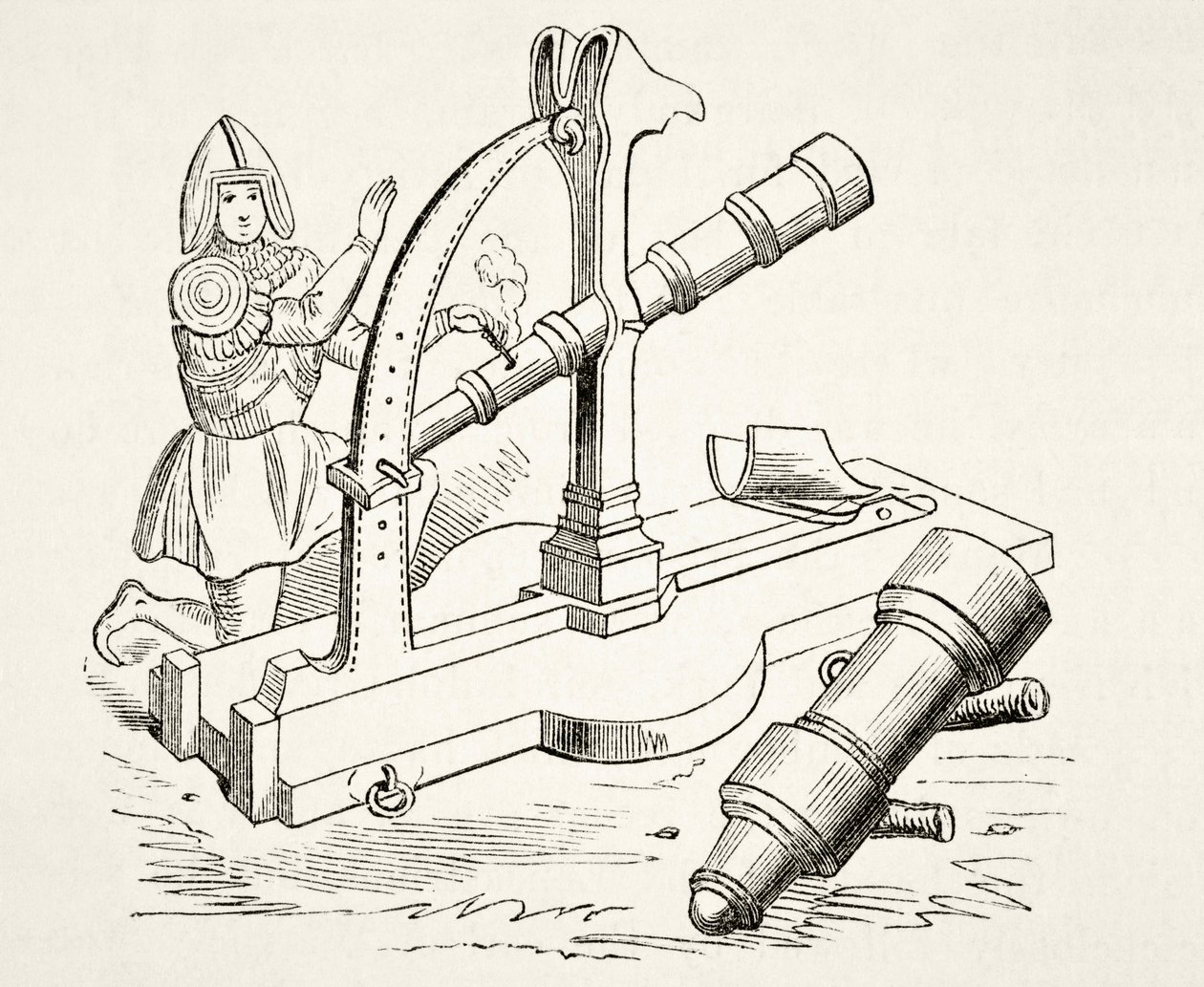 Un cannone del XV secolo, da The National and Domestic History of England di William Hickman Smith Aubrey, pubblicato a Londra, c.1890 da English School
