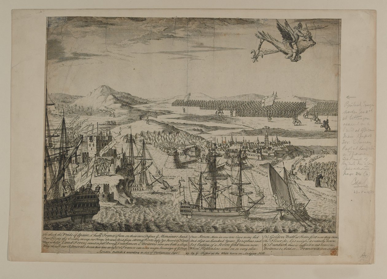 Una caricatura della Guerra di Successione Austriaca, pubblicata da G. Foster, Londra, 1743 da English School