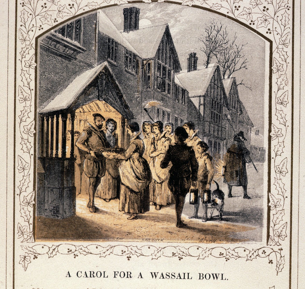 Un canto per una ciotola di wassail, 1840 da English School