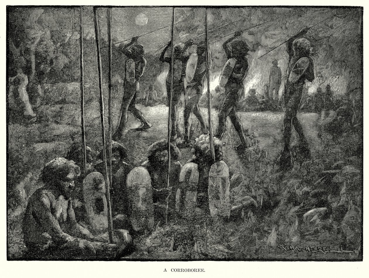 Un Corroboree (incisione) da English School