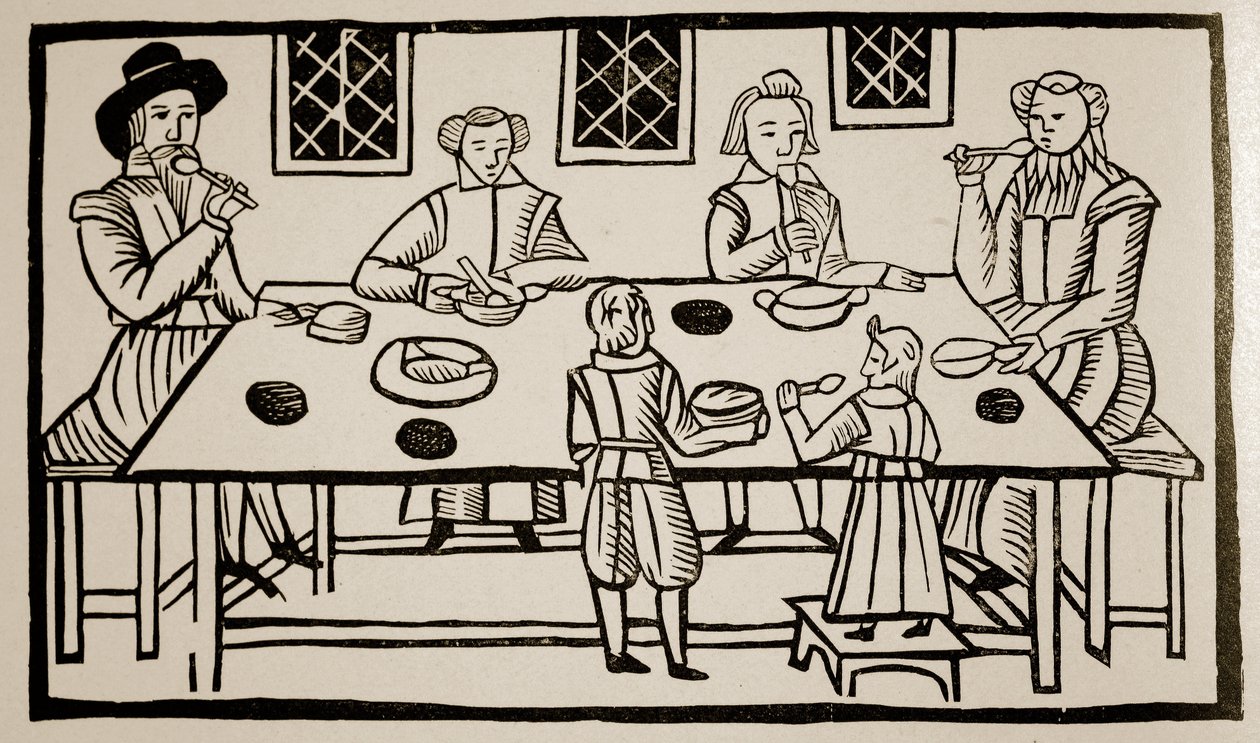 Un pasto in famiglia, c.1600 da English School