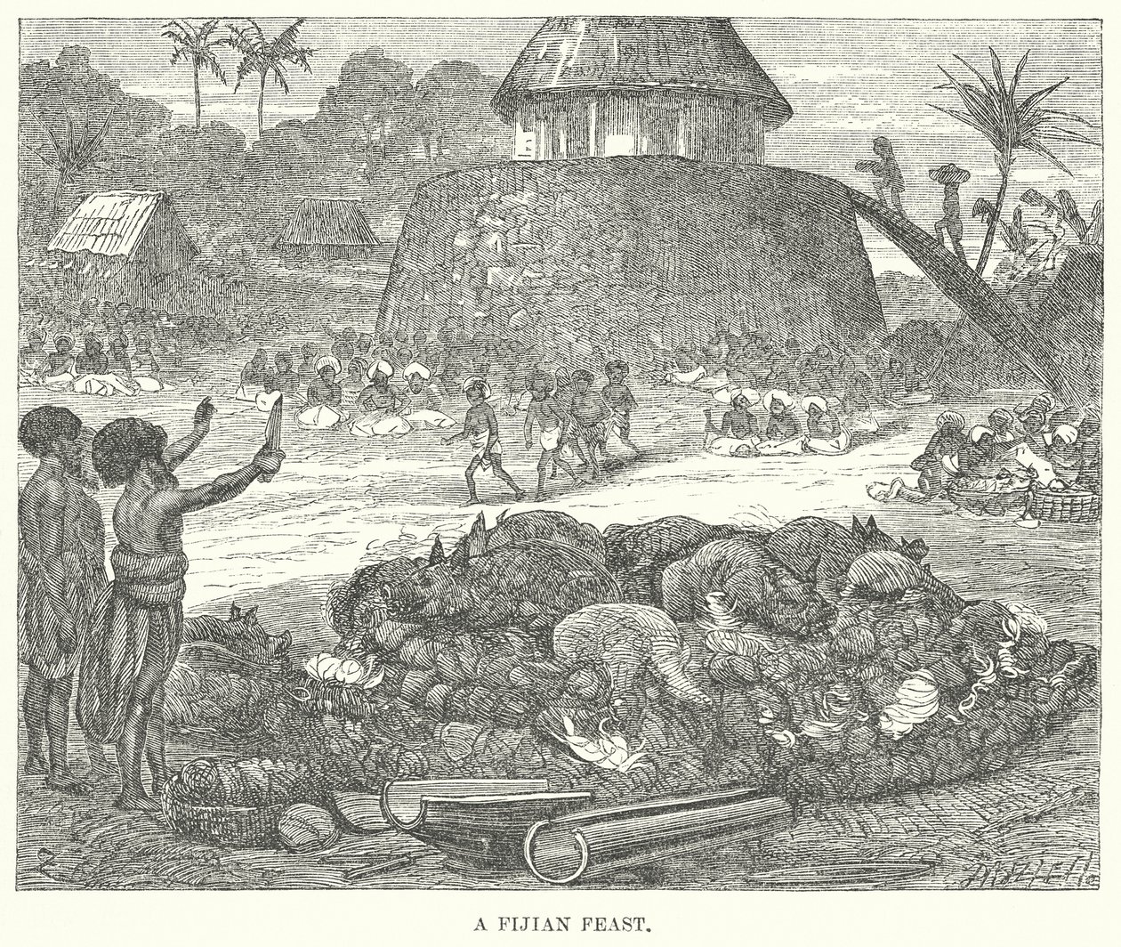 Una festa figiana (incisione) da English School