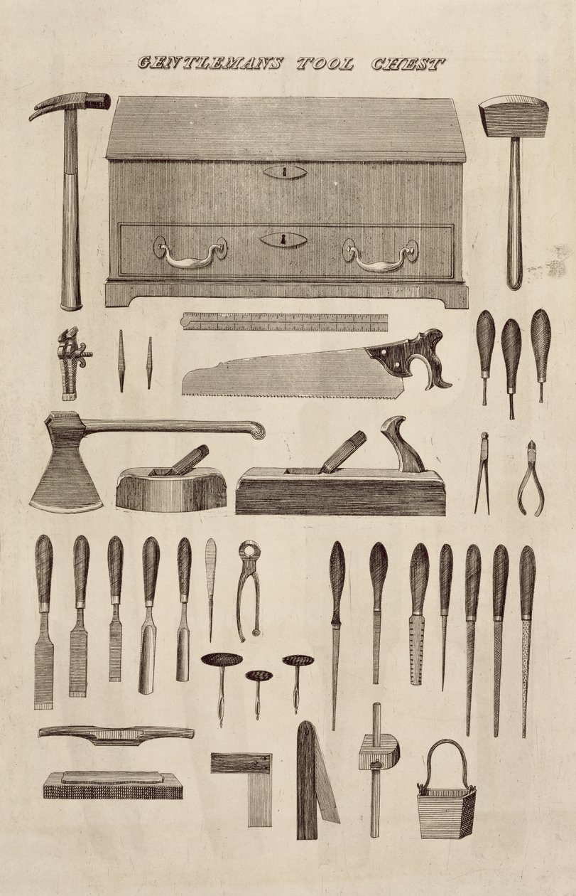 Cassetta degli Attrezzi di un Gentiluomo, dal catalogo di Cutler & Co. da English School