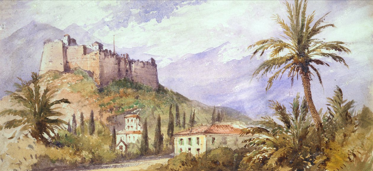 Fortezza su una collina nelle montagne dell