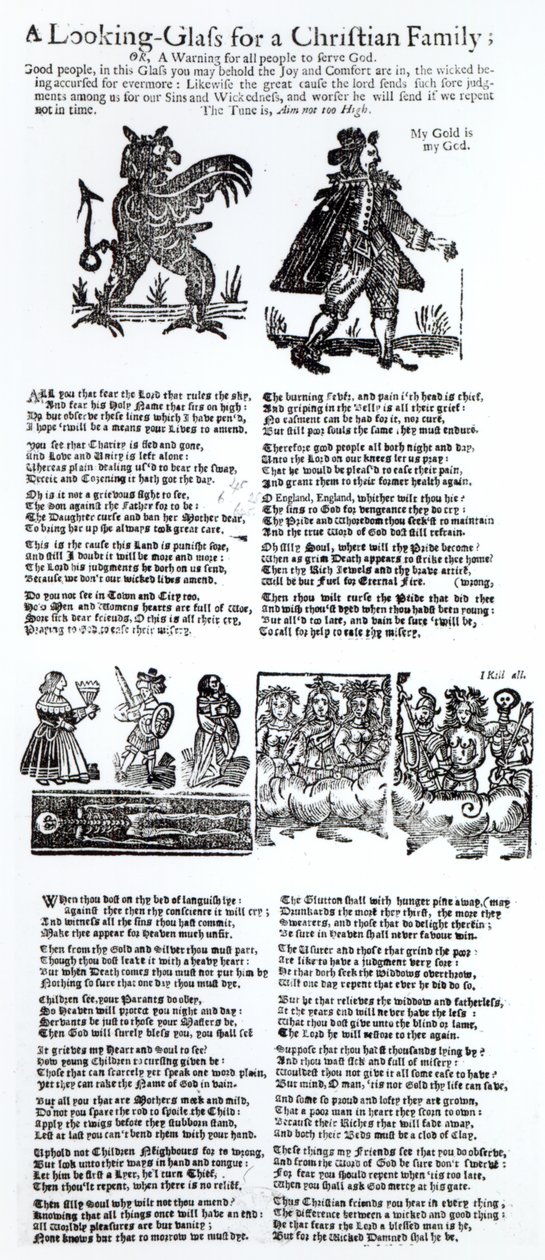 Uno specchio per una famiglia cristiana, c.1665 da English School