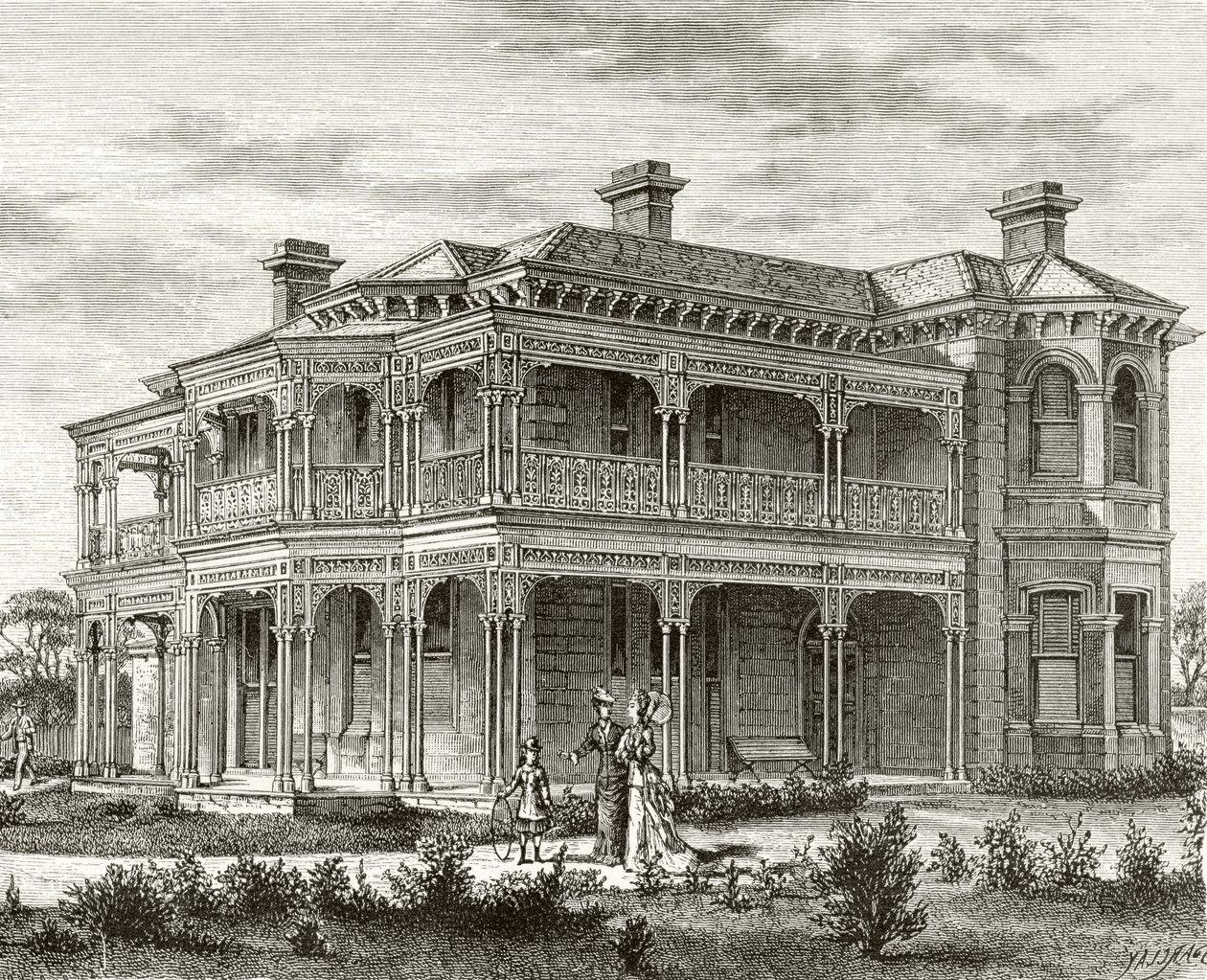 Una casa suburbana di Melbourne, c.1880, da 