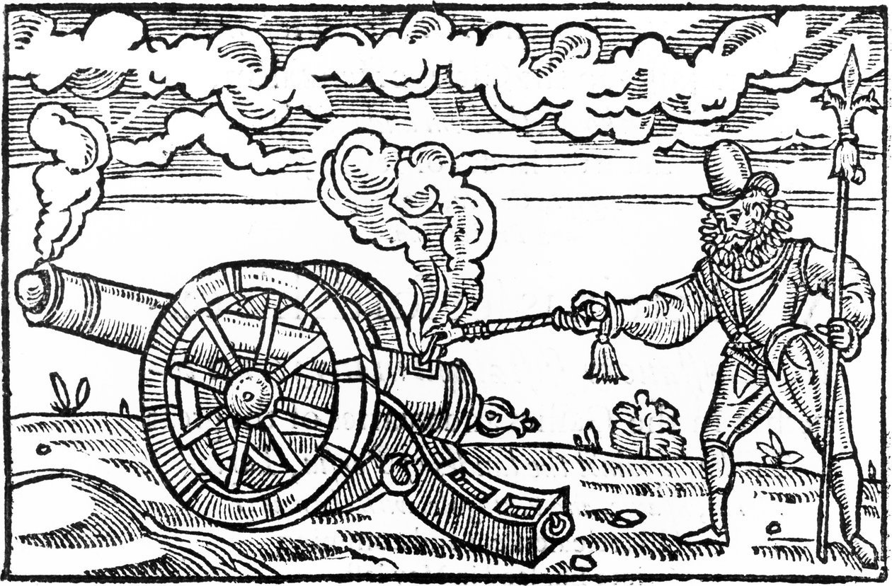 Un picchiere che accende un cannone da English School